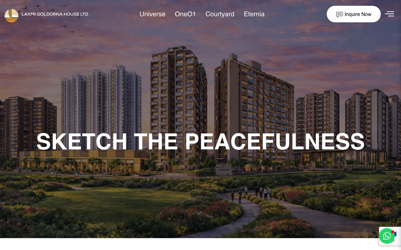 Screenshot of the Laxmi Group homepage